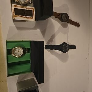 5 Men's Watches. Techno Rave, Charles Raymond, Bass Pro Shop, and 2 Unbranded
